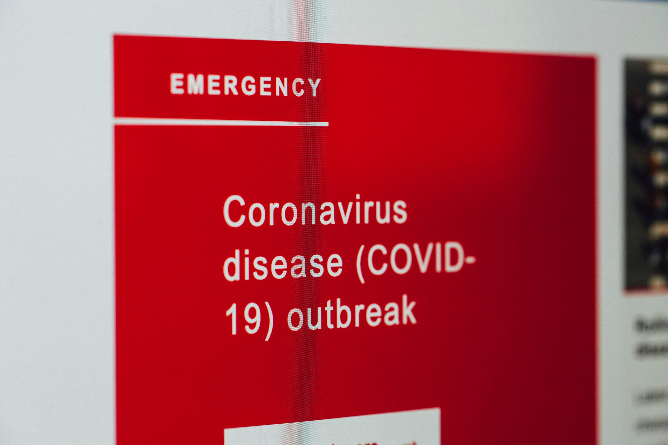 Screenshot that reads: Coronavirus disease (COVID-19) outbreak