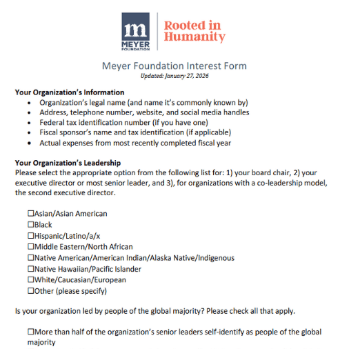 Interest Form Preview